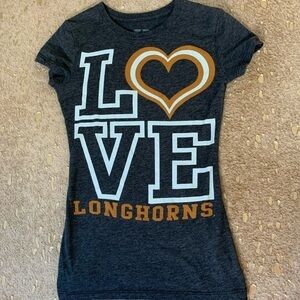 University of Texas LOVE Longhorns T-Shirt. Vintage Soft.